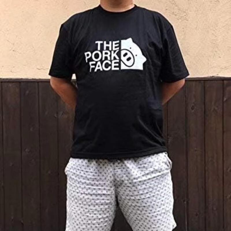 Men's Cotton T-Shirt with Pig Face Design, Short-Sleeve Funny Shirt, Offensive Regular Short-Sleeve Top, O-Neck, Retro Fashion Men's Cotton T-Shirt with Pig Face Design, Short-Sleeve Funny Shirt, Offensive Regular Short-Sleeve Top, O-Neck, Retro Fashion