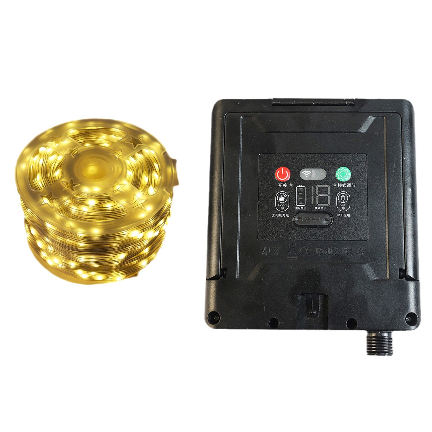 Nuevo brillante solar luces de cadena de cuero con control remoto al aire libre impermeable LED control remoto luces patio solar luces de cadena