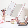 Cross -border three -sided folding mirror USB folding makeup mirror touch light adjustment makeup mirror 10 times the ground stall supplementary mirror