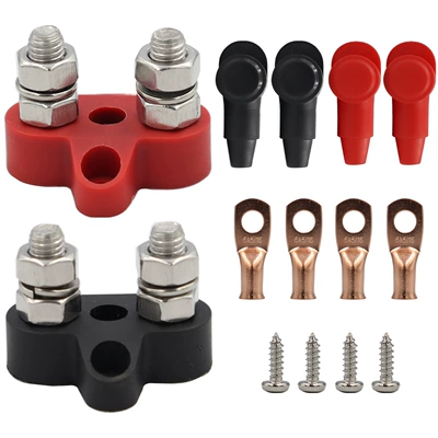 stud with wiring suit, Power supply, ignition system accessories - red-and-black-double-stud-m8