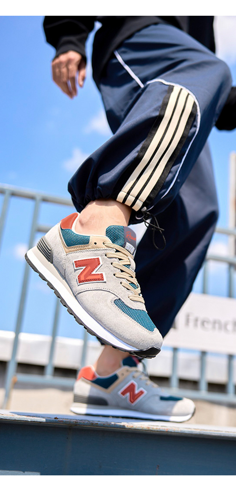 Giày sneaker nữ chạy bộ mesh thoáng mát phong cách Balance 574 — P574 Ngôi Sao Xám Trắng chi tiết 16