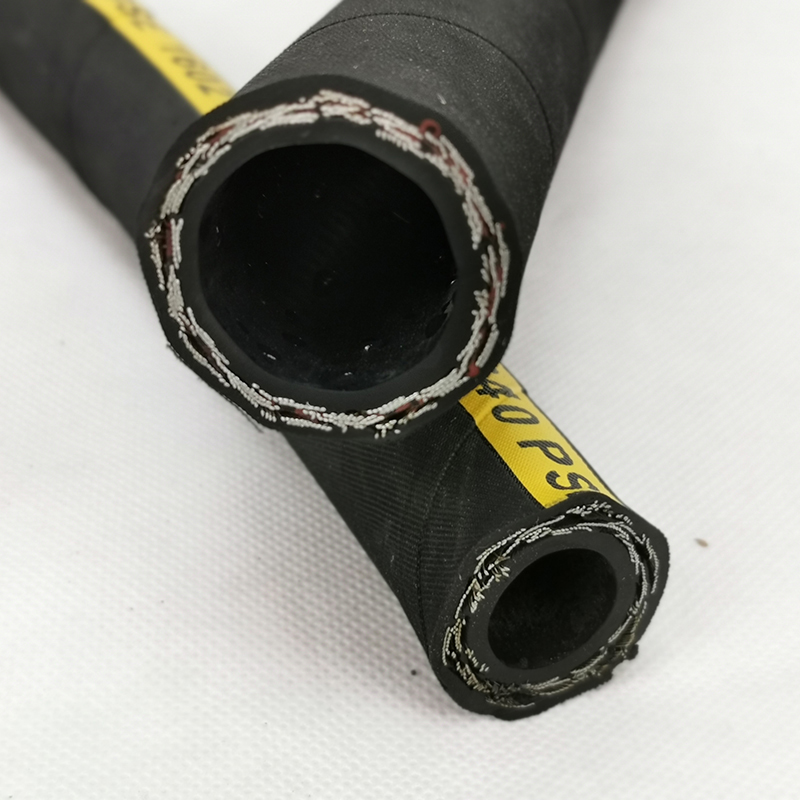 Tubo de goma de alta presión alambre de acero trenzado tubo de goma hidráulico tubo de aceite resistente a altas temperaturas manguera a prueba de explosiones tubo de presión de gas de transporte de aceite conjunto