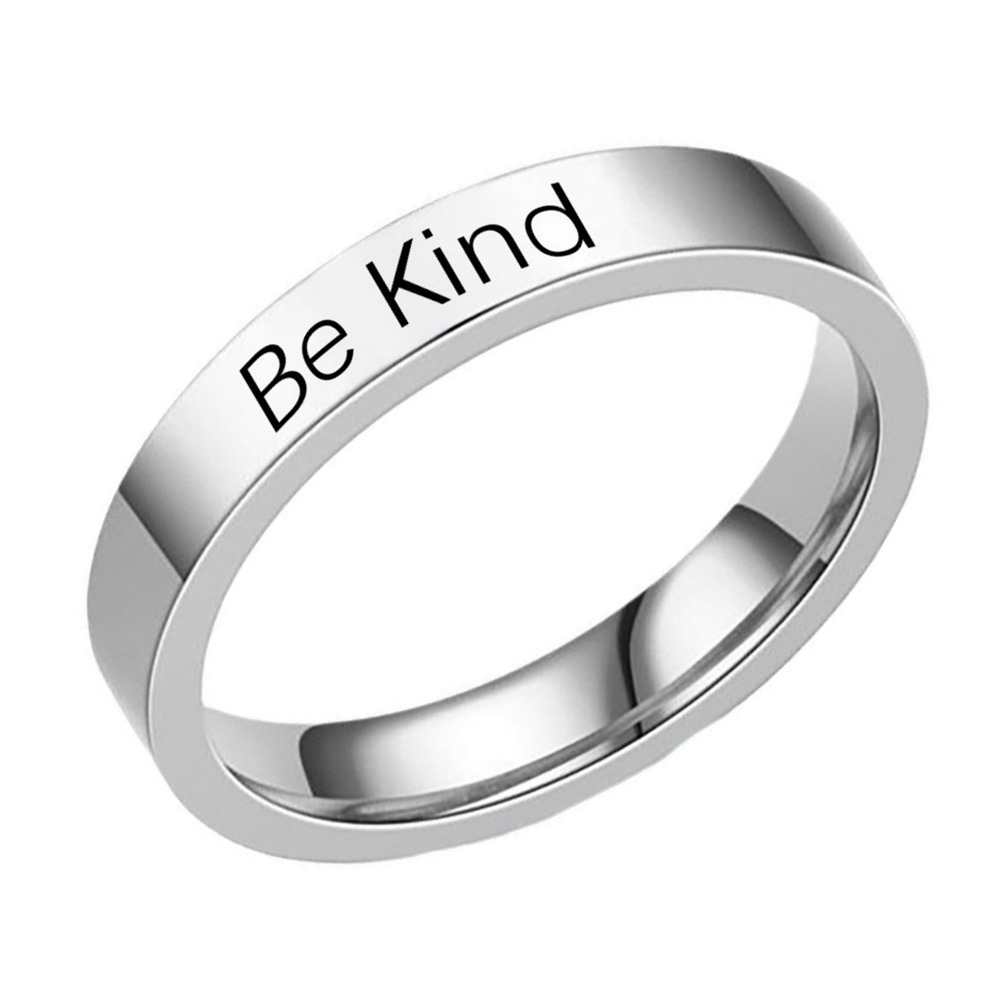 BeKind anillo de titanio acero par joyería de los hombres nicho de Navidad al por mayor Joyería caliente transfronteriza europea y americana de las mujeres de alto grado