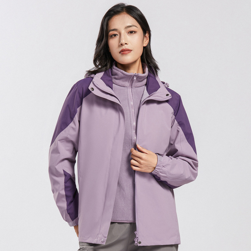 Winter Couple's Rush Clothes Three-in-One Detachable Men's and Women's Mountaineering Clothes Cold-proof Cotton-padded Jacket Group Buying Outdoor Clothing