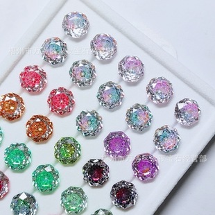 Gradient Sugar Heart Millennium Rose Cut Zircon Earrings Jewelry Accessories DIY Jewelry Little Red Book Popular Jewelry
