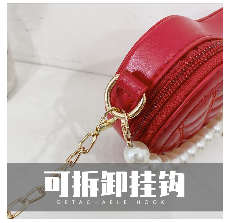Lingge Pearl Chain Children's Bag Fashion One-shoulder Messenger Bag Coin Purse display picture 11