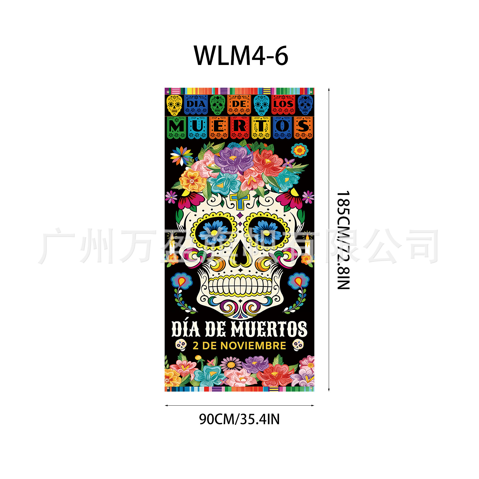Pancarta Decorativa para Puerta de Poliéster para Día de los Muertos y Fiestas