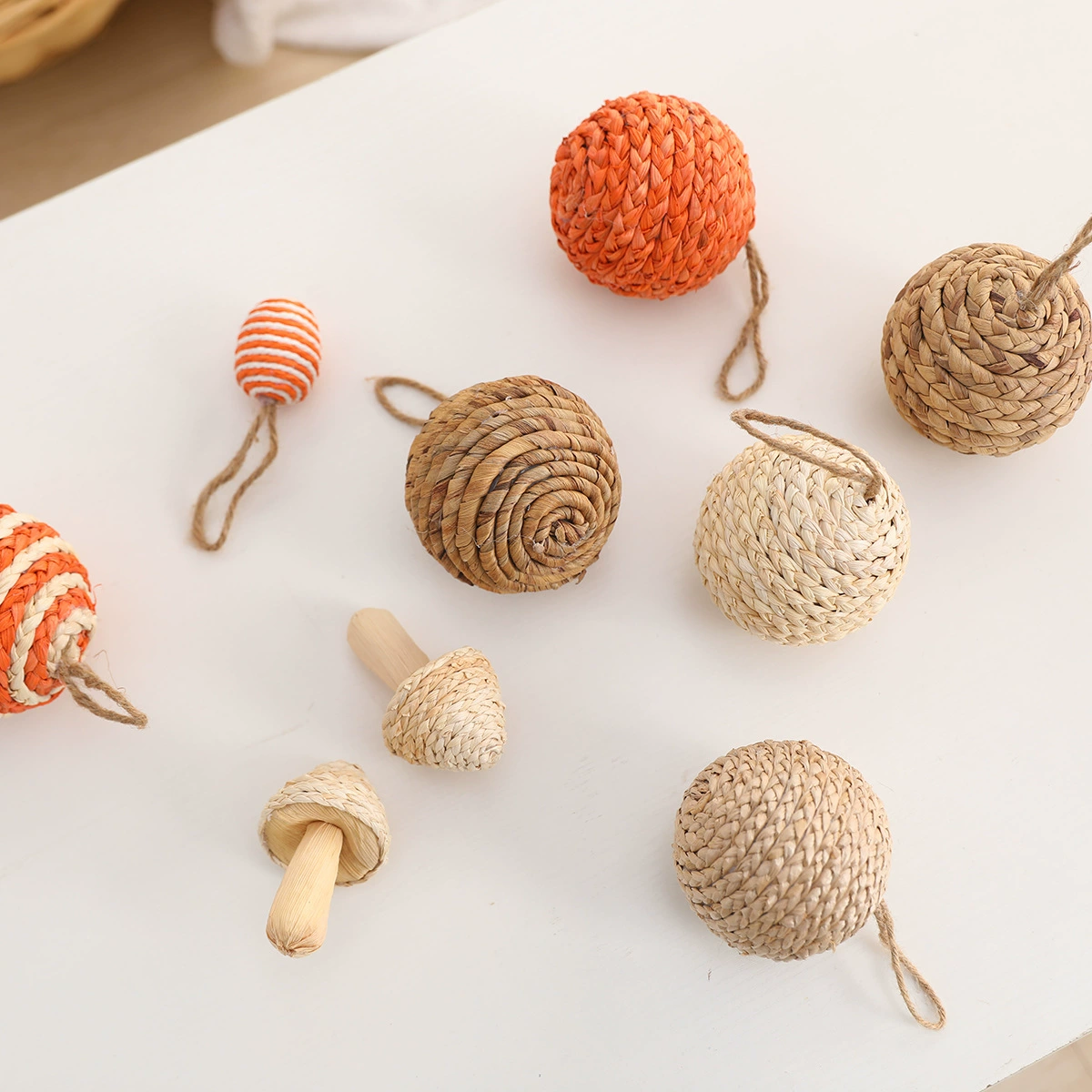 Новый стиль ручной работы из плетеного рождественского подвесного шара сплошной цвет многофункциональная украшение пастырский ветер трава растительные поделки