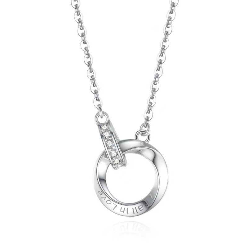 Mobius anillo S925 plata esterlina parejas collar mujeres nueva luz colgante de lujo nicho clavícula cadena joyería al por mayor