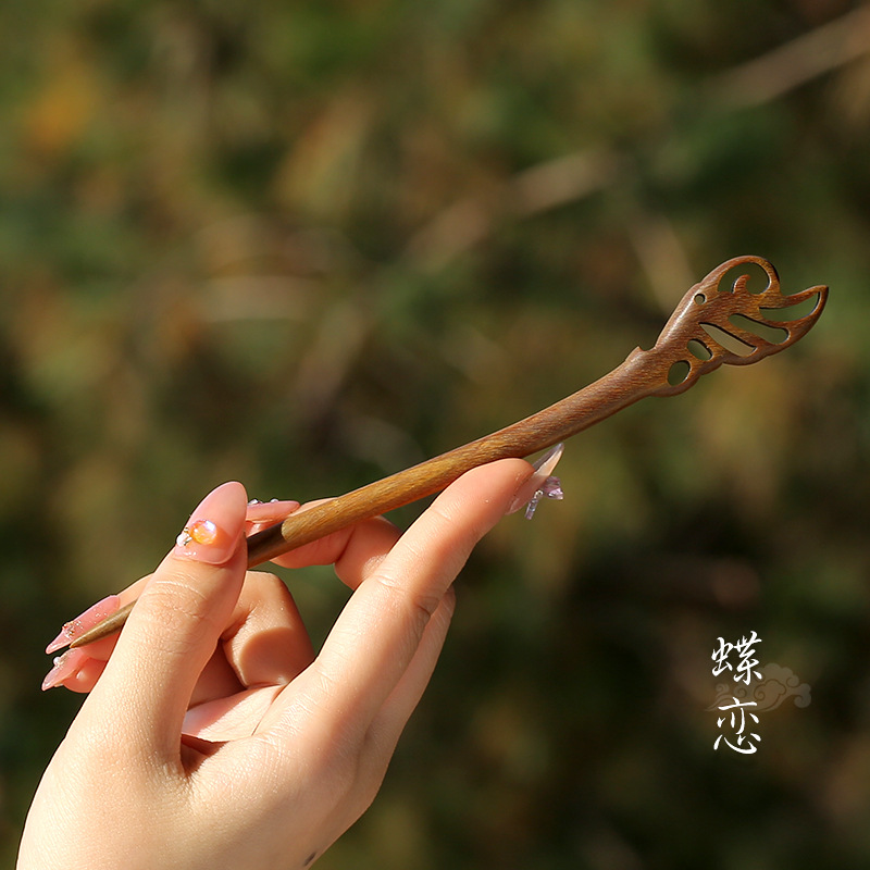 Xiangyun horquilla estilo antiguo simple diario de alto grado updo horquilla de madera nuevo estilo chino accesorios para el cabello palillos de ébano al por mayor