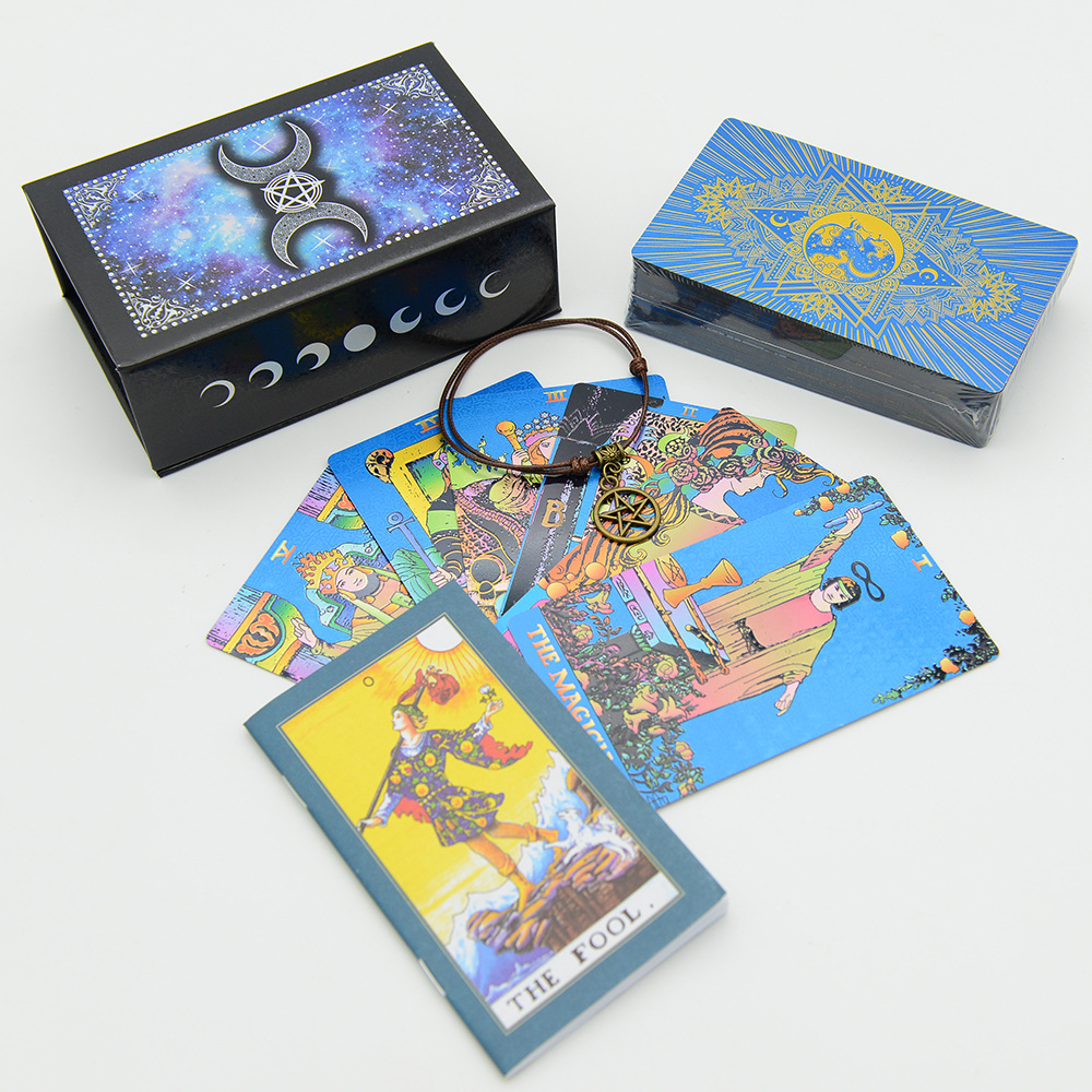 Gold Foil Tarot Cards Set Six Colour Eye Moon Board Game Cards_voghion.com