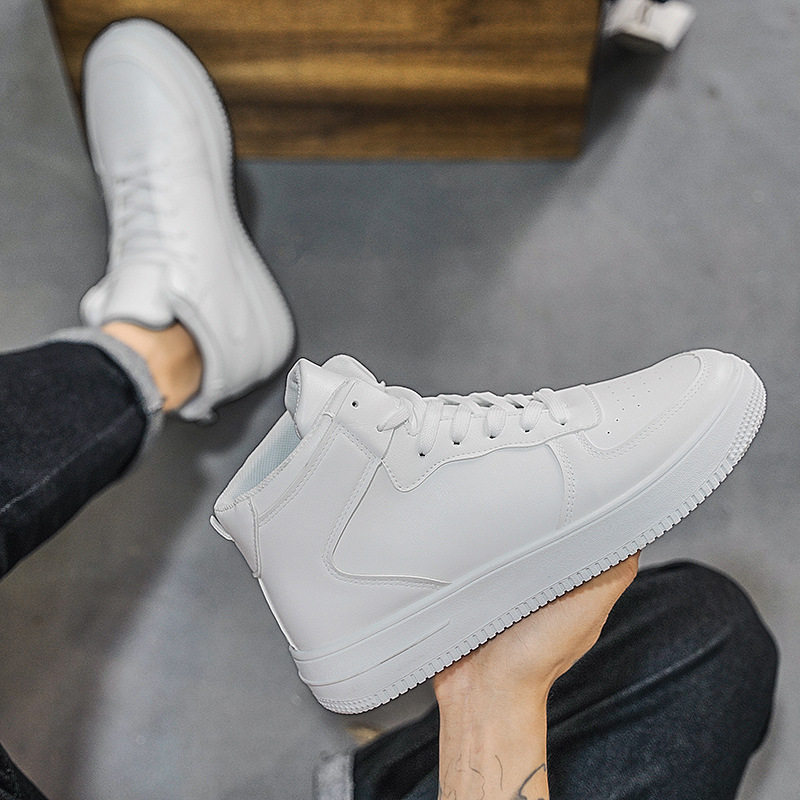 Men's Shoes Spring 2026 New High-Top Casual Sneakers White Shoes Lightweight Breathable Sports Shoes Trendy Shoes Comfortable Versatile