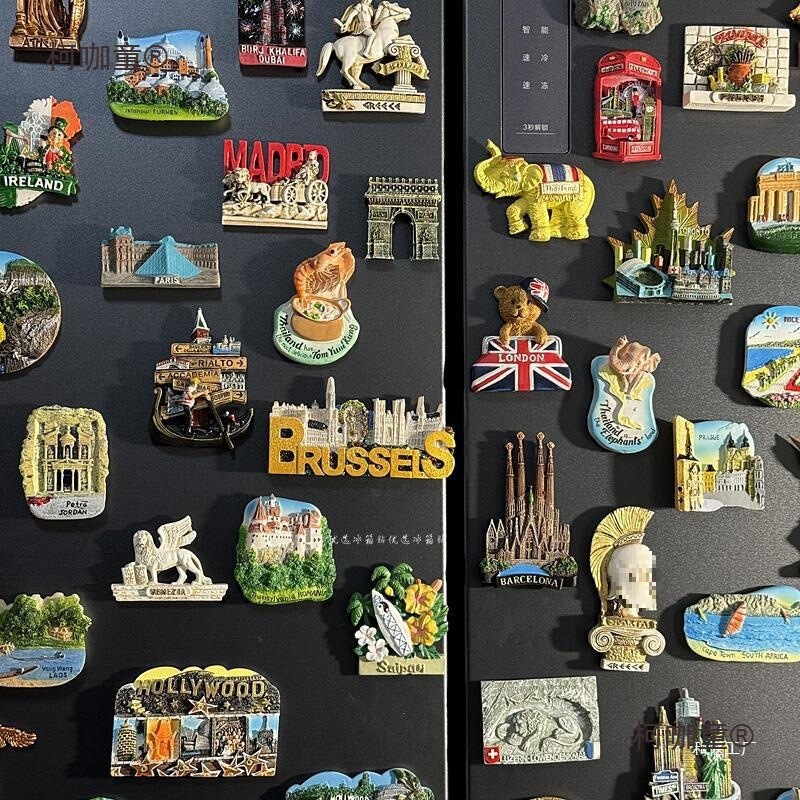 Travel Refrigerator Magnets from All over the World, 3D Stereo Magnets, Travel Collection, American Souvenirs, Creative Metabo