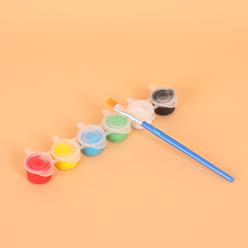 Pintura acrílica de los niños 12 colores traje 6 estudiantes siameses kindergarten arte pintura graffiti DIY yeso tira pigmento