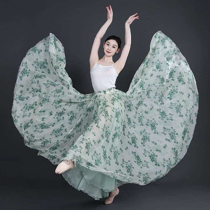 Одежда для классического танца, повседневная большая юбка, танцевальная юбка, юбка с принтом