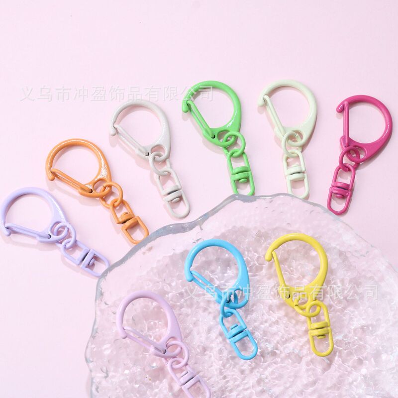 Colorful D-Shaped Buckle, Figure-Eight Buckle, Zinc Alloy Painted Keychain, Handmade DIY Jewelry Accessories, Pendant Materials Wholesale