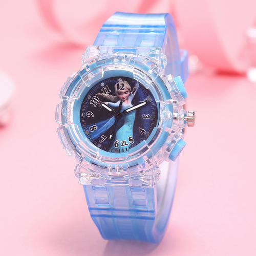 Frozen children's watch fashion creative colorful luminous light watch boys girls children's watch manufacturer wholesale