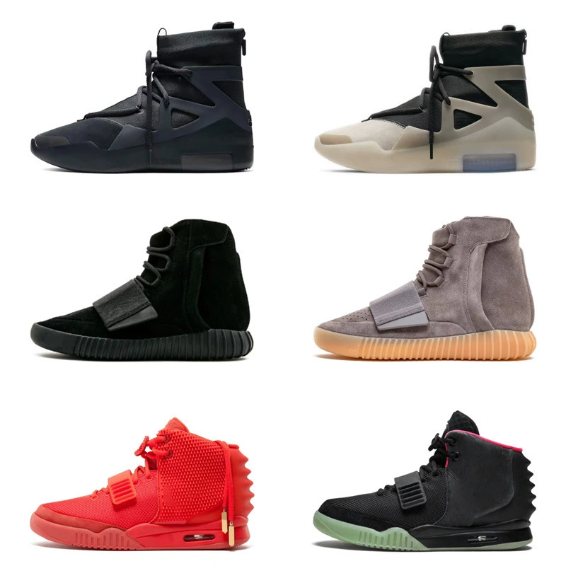 Putian Fog Shoes Co-Branded High-Top Basketball Shoes Sneakers Boots Men's Red Coconut Air Yeezy2 Coconut 750