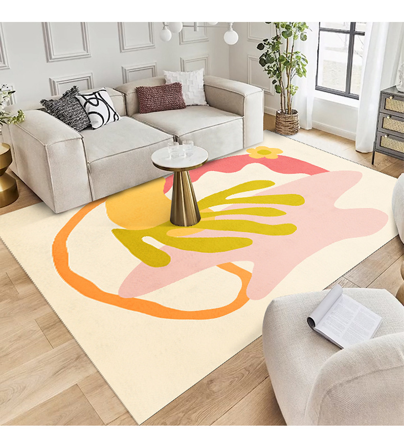 卡通花朵地毯,客厅地毯地垫,花间物语地毯,日式清新地毯