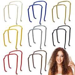 亞馬遜歐美方形發箍簡約百搭隱形高顱頂固定頭箍捲髮後發頭飾