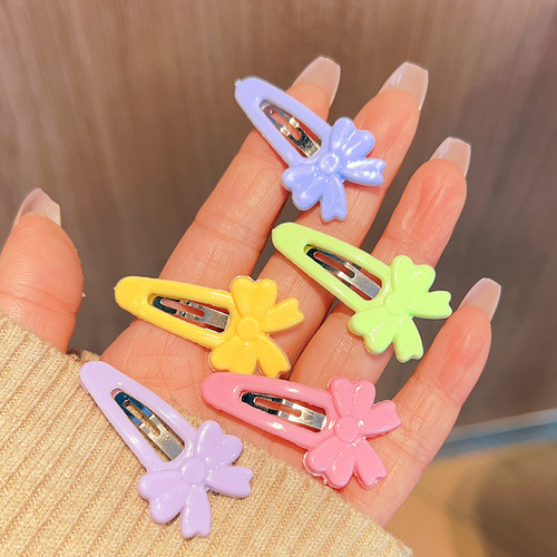 Stylish and Cute Colorful Hair Clips for Women - Droplet and Pentagon Design, Korean Version Candy Color Hairpins for Girls, Suitable for Eyebrow Edges