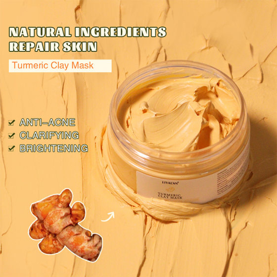 Amazon Turmeric Mud Brightening Mask Turmeric Mask Ginger Anti-Skin Aging Cleansing Mask Mud