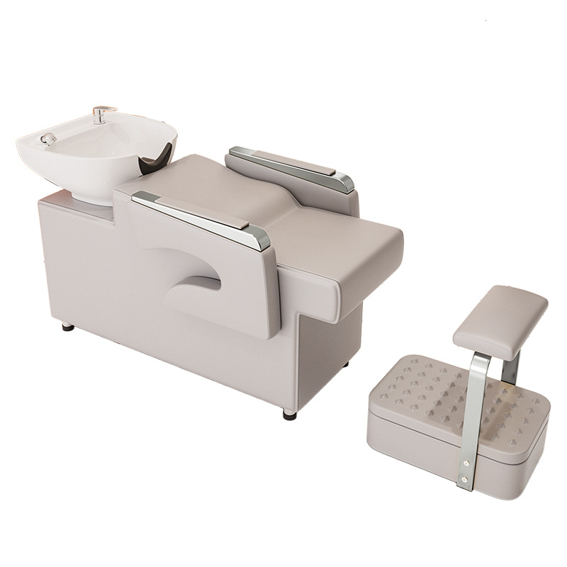 Maceta de porcelana blanca con reposabrazos de plata gris claro