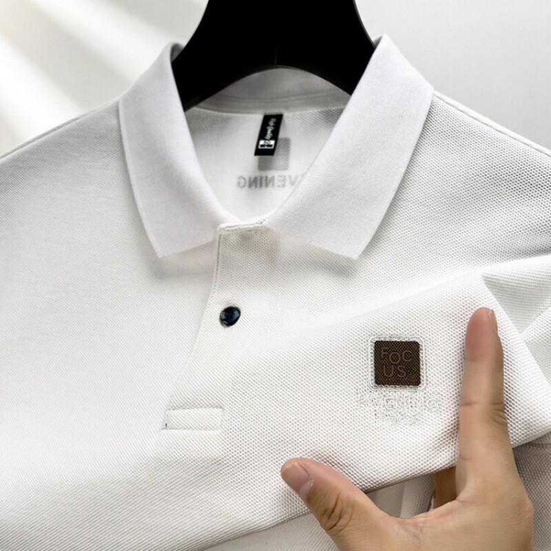 Striped Polo Shirt for Men, Short-Sleeved, Casual, Loose Fit, Middle-Aged, Turn-Down Collar, Lightweight, Wrinkle-Resistant, Inner Layer Striped Polo Shirt for Men, Short-Sleeved, Casual, Loose Fit, Middle-Aged, Turn-Down Collar, Lightweight, Wrinkle-Resistant, Inner Layer