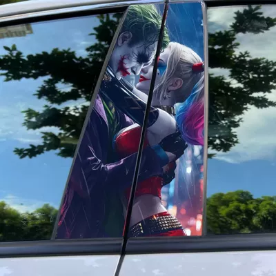 Car center pillar sticker A pillar – Body sticker - xc08-1-pair-of-driver-and-co-pilot