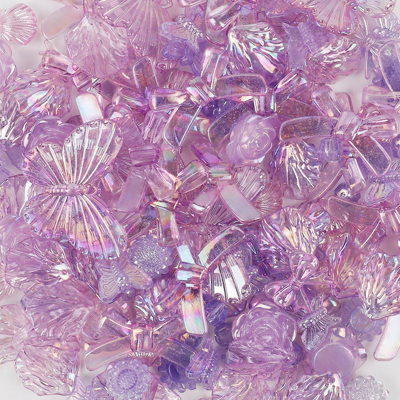 Random Mixed Mermaid Ji Rose Flower DIY Cream Glue Phone Case Transparent Colorful Baroque Flower Butterfly Accessories