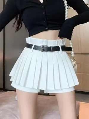 JK 制服シャツスカートドレスプリーツスカートレディース春夏ツーピーススーツショートスカート半袖 Tシャツレディース夏|undefined