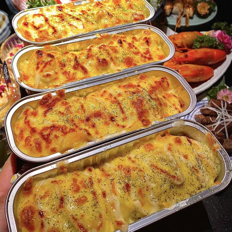Cheese Baked Sweet Potato Tin Foil Box Long Strip Air Fryer Tin Foil Bowl Food-Grade Baked Durian Cheese Baked Durian Box Cheese Baked Sweet Potato Tin Foil Box Long Strip Air Fryer Tin Foil Bowl Food-Grade Baked Durian Cheese Baked Durian Box