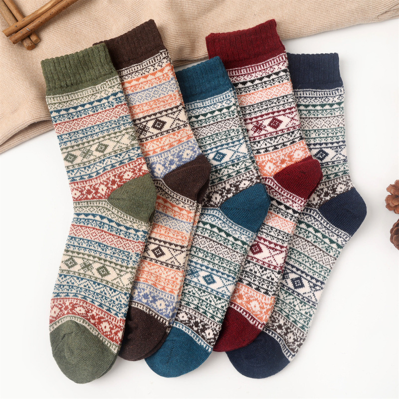 Men's wool socks, double-knit thick Haining socks, women's mid-calf socks, woolen socks, warm and thick, manufacturer Men's wool socks, double-knit thick Haining socks, women's mid-calf socks, woolen socks, warm and thick, manufacturer