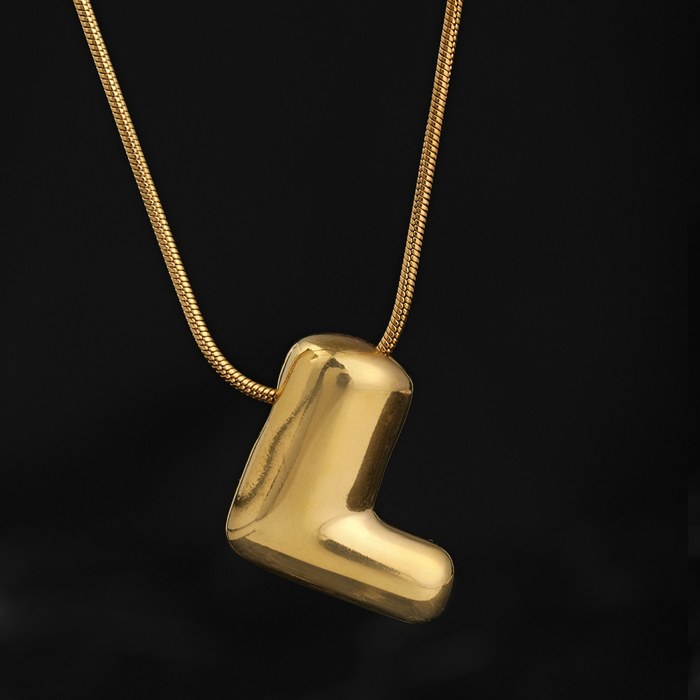 Colgante único venta cruzada de burbujas de fundición 26 collares de letras inglesas accesorios colgante DIY joyas de acero inoxidable