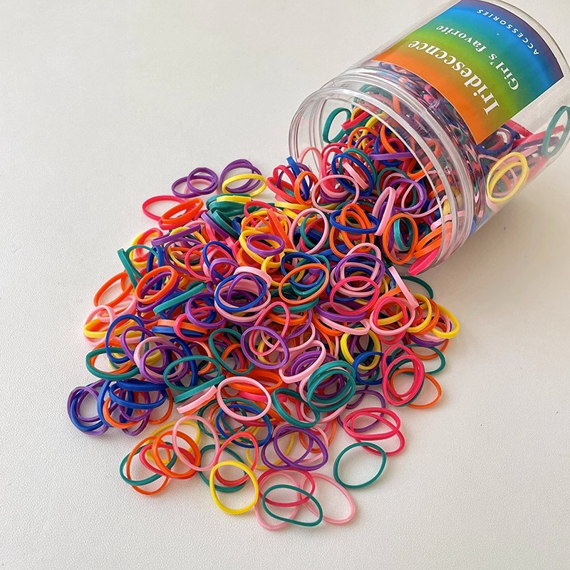 El cabello del bebé está atado, la banda elástica alta, la banda elástica desechable, la trompeta de color para niños no daña el cabello, la banda elástica pequeña