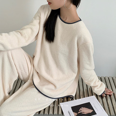 25年秋冬新款家居服套装女雪粒绒软绵绵睡衣可外穿加绒加厚两件套