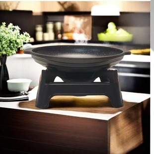 Commercial Stainless Steel Gold Hot Pot Dry Pot Thickened Round Bottom Hot Pot Basin for Alcohol Stove Special Pot