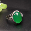 Depending on the green chalcedony ring, the agate finger ring -mounted jewelry jewelry factory live broadcast on behalf of MN2112918