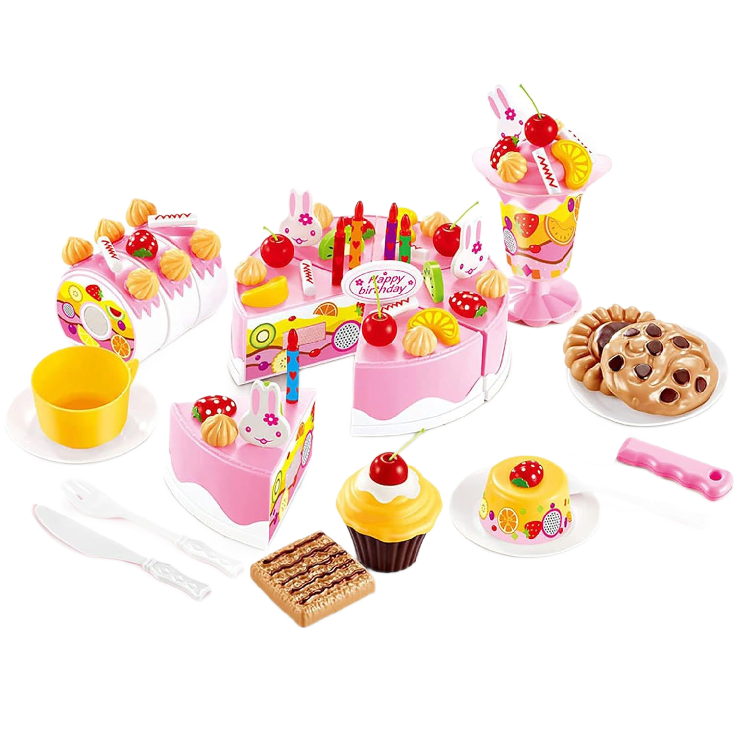 Simulación transfronteriza pastel de cumpleaños cortado feliz juguetes para niños Amazon pastel eléctrico DIY para niños y niñas