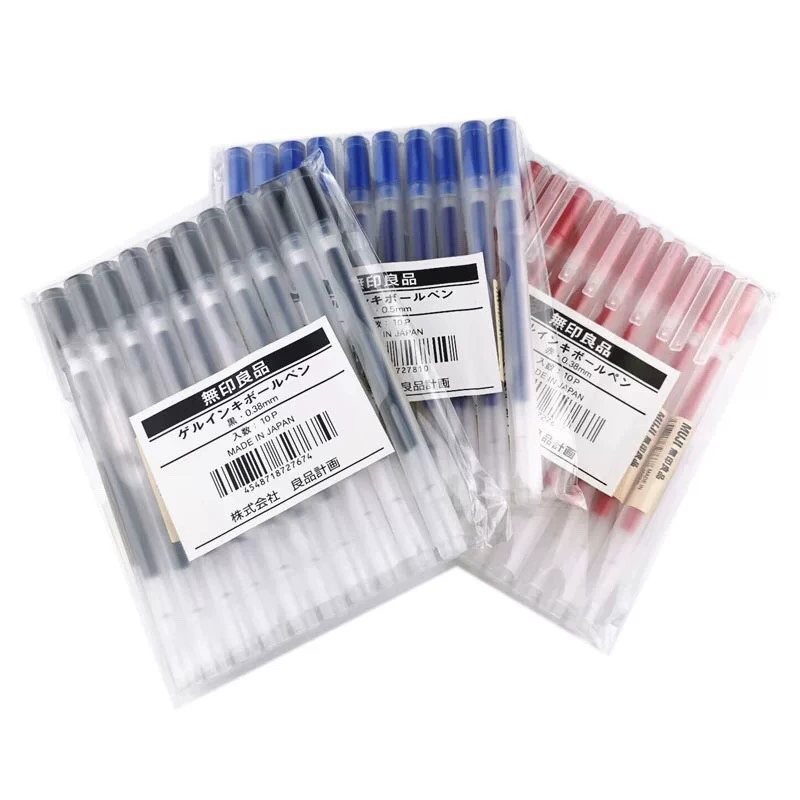 Muji, канцтовары, гель, роллер-ручка для учеников начальной школы, 10 штук