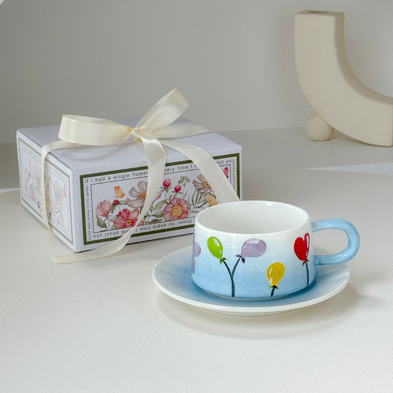 Vintage Tulip Coffee Cup Plate Set Tea