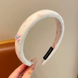 розовый格纹小熊标海绵发箍