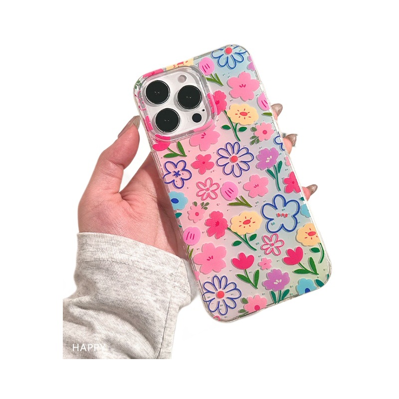 Aplicable a Apple 16promax nicho funda para teléfono móvil todo incluido iphone15 verano IMD funda protectora de flores de pantalla completa