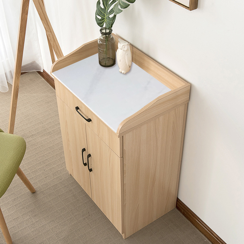 Moderno simple armario de comedor casero de almacenamiento de cocina armario de té de madera clara con cajón fábrica al por mayor