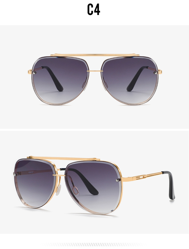Geometric Pattern Streetwear Geometric PC UV400 Protection Round Frame Full Frame Men's Sunglasses
