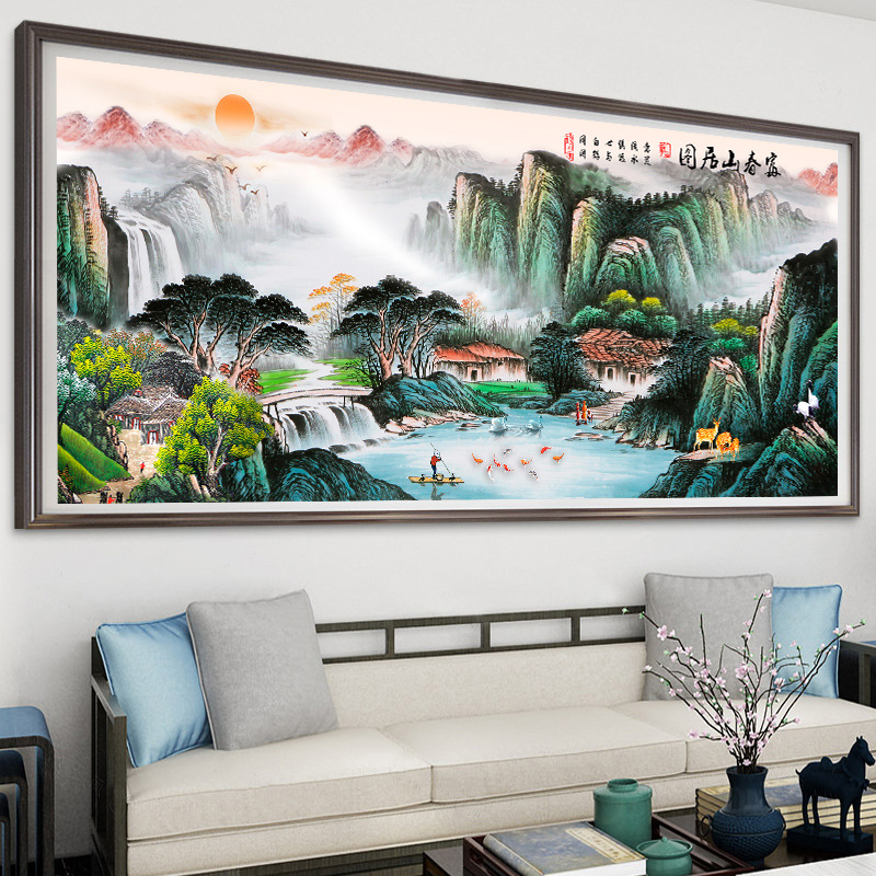 [Algodón importado] Mona Lisa Royal punto de cruz Fuchun Mountain residencia imagen paisaje pintura simple hilo grande bordado image 7