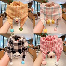 儿童围巾秋冬纯棉宝宝围脖冬季女童薄款可爱男童潮婴儿保暖三角巾