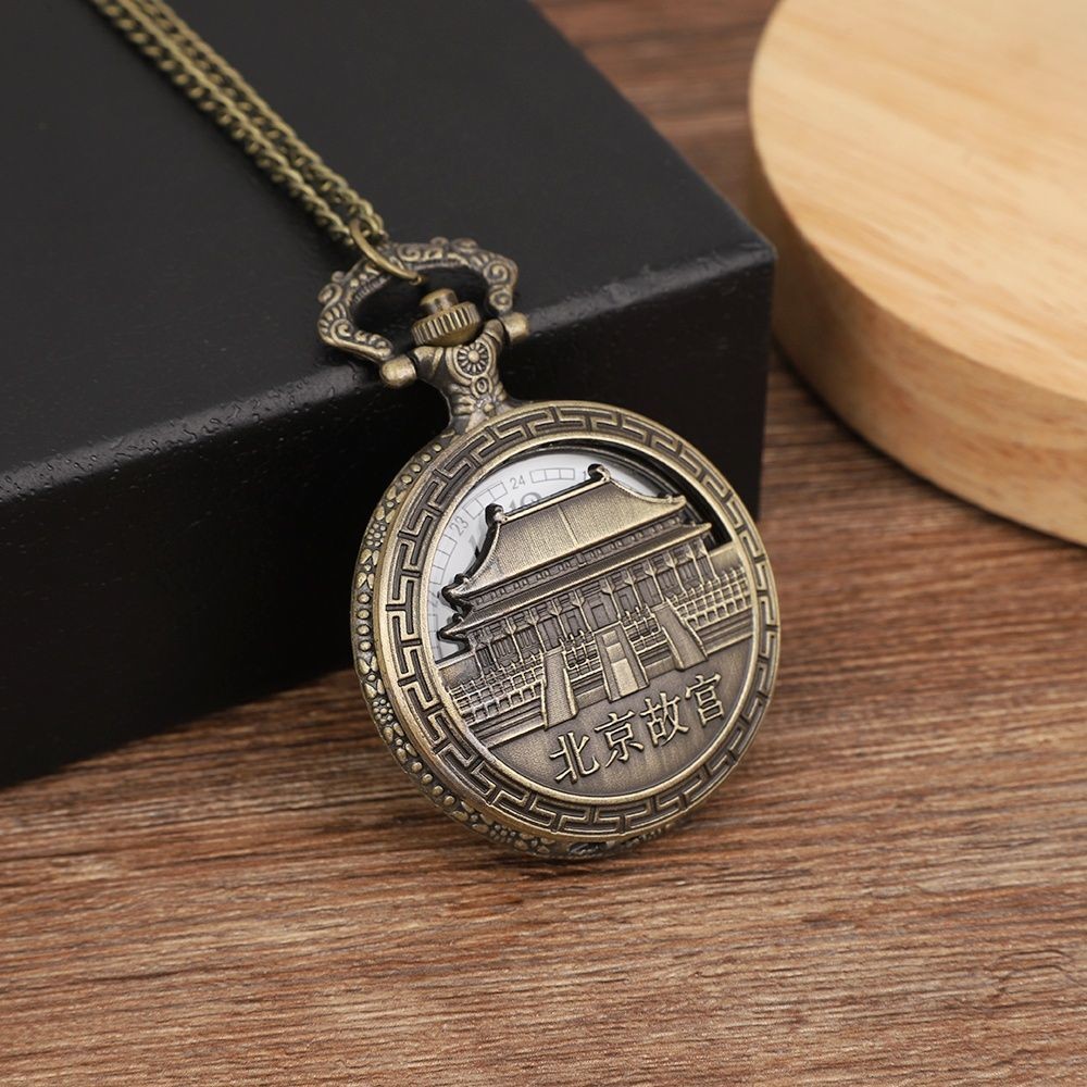 旅游景点纪念品怀表毛衣链条表复古长城故宫东方石英表 挂表大号
