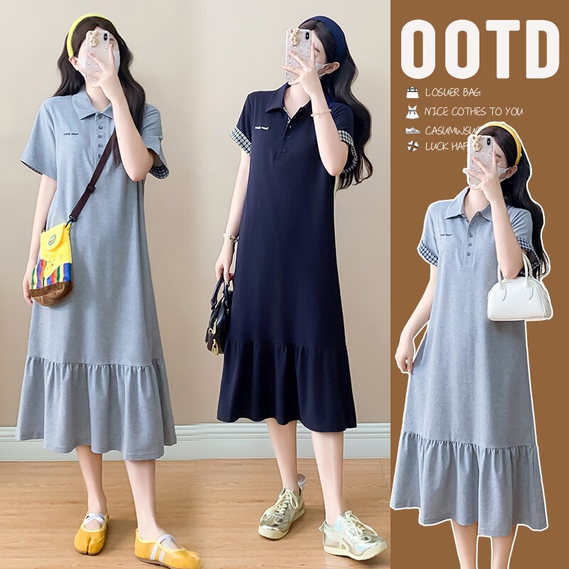 Pregnant Women's Summer 2026 Trendy Polo Collar Dress New Casual Turn-down Collar Maternity Dress Pregnant Women's Summer 2026 Trendy Polo Collar Dress New Casual Turn-down Collar Maternity Dress