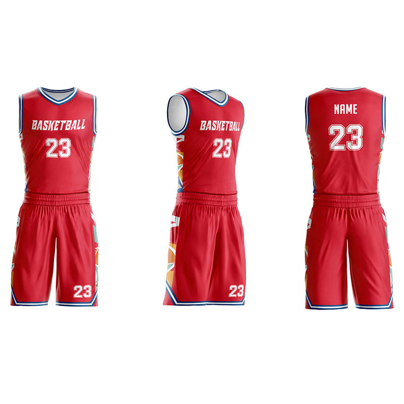 Source Manufacturer Basketball Uniform Suit Red Personalized Printed Basketball Jersey Vest Shorts Printed Number Printed Team Game